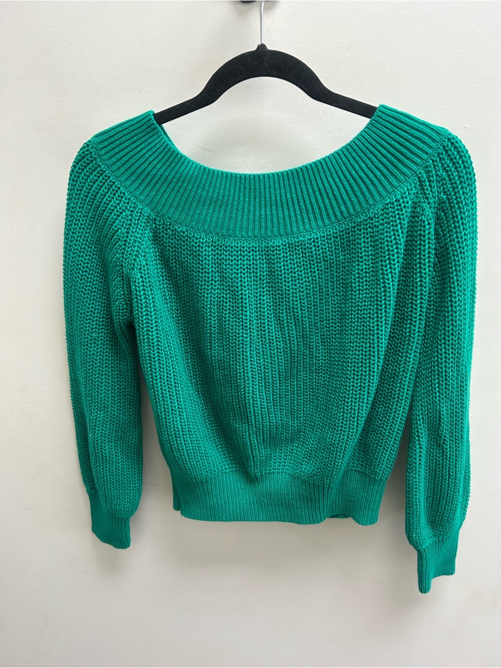 eesome Teal Off-the-Shoulder Knit Sweater